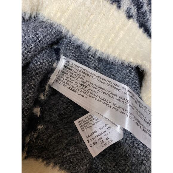 NEW MNG Women's Multicolor Zebra Animal Print Long Sleeve Crop Sweater Top Sz M - Picture 5 of 5